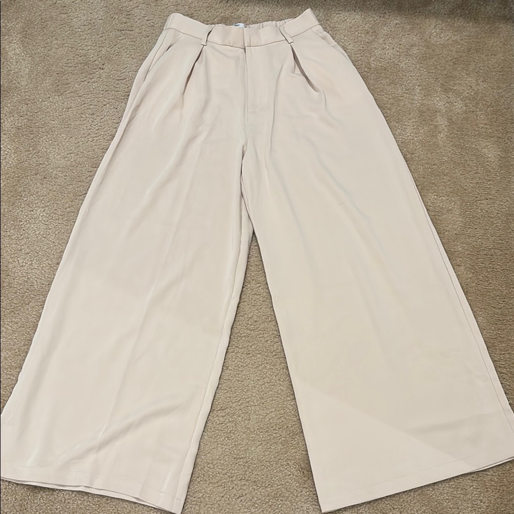 Amazon Cream Wide-Leg Jumpsuit with High-Waist